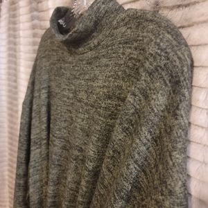 🍃 Heather Green Mock Neck Dress